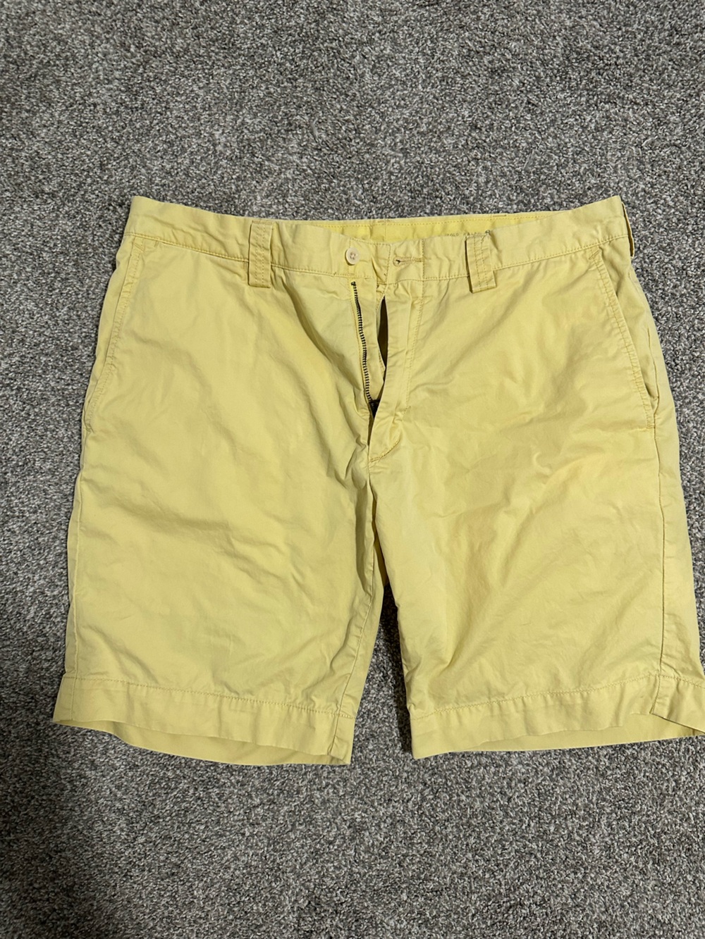 Like new Polo Light Yellow Men's Flat Front Cotton Shorts